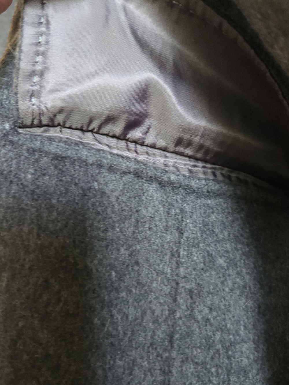 Quince Charcoal Gray Double-Breasted Wool Trench Coat - Picture 6 of 8